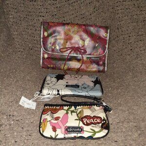 SAKROOTS-Artist Circle-PEACE WRISTLET-BLACK PEONY WALLET-TRAVEL ORGANIZER LOT